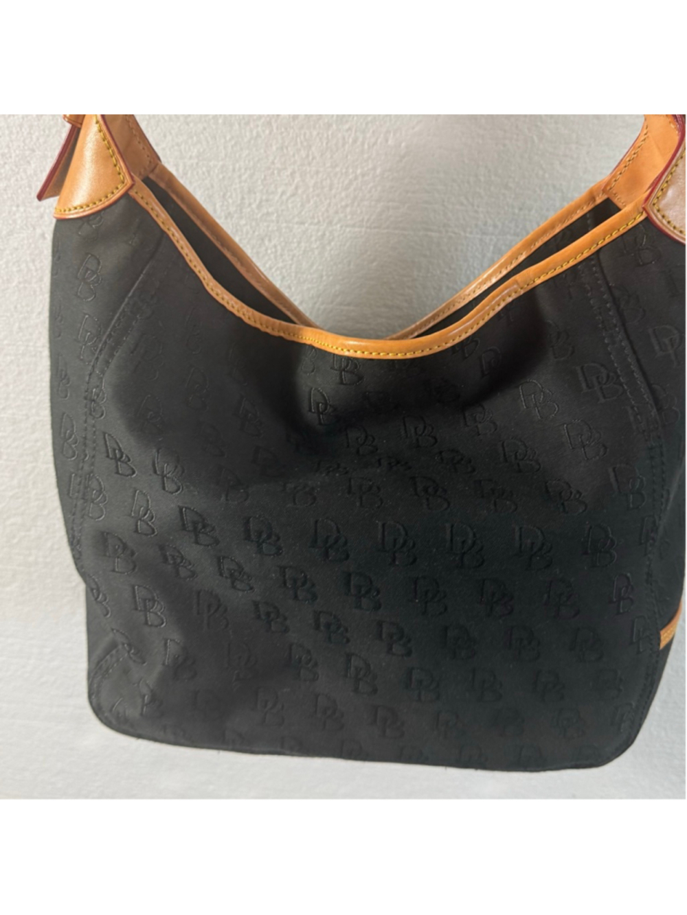 Dooney & Bourke Black Tan Monogram Hobo Bag One Size - Picture 8 of 12